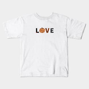 Love text with pumpkin Kids T-Shirt